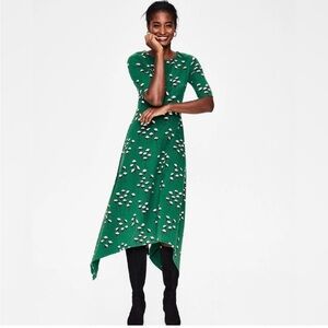 Boden ponte green floral dress 6*